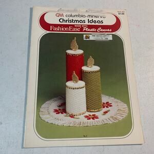 vintage craft book Christmas Ideas Plastic Canvas 663 decor Columbia Minerva